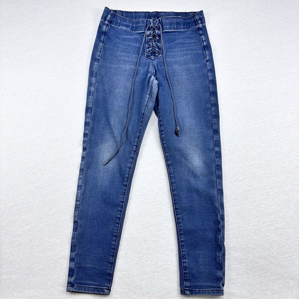 American Eagle Jeans 4 Short Blue Lace Up 360 Stretch Jeggings AEO